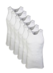 gildan tag-free A-Shirts men 6 pk size large white sleeveless