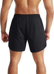 NELEUS Men’s 2 in 1 Running Shorts with Medium, 6070 Black/Grey,2 Pack