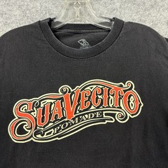 Suavecito Pomade Mens Size L T Shirt Logo Graphic Tee Black Double Sided Tee