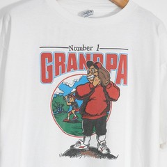 Vintage 90s Number 1 Grandpa T Shirt Mens XL – Single Stitch Distressed Drawing