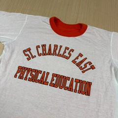 Vintage 90s y2k Physical Education Reversible Dual Layer T Shirt St Charles East