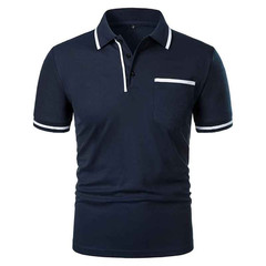 Men Breathable Polo Shirt Casual Summer Slim Fit Solid Color Tee Top Tshirt Gift