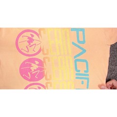 Ocean Pacific OP T-Shirt 1990 Surfer Graphic Peach Neon Single Stitch Mens M