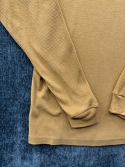 R+L Luxury Thermal Shirt Mens XL Beige Heavyweight Waffle Knit Ribbed Cuffs