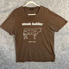 District Very Important Tee Men’s L Brown Crowd Cow Steak Holder Meat Lover