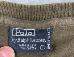 Vintage Polo Ralph Lauren Pocket T Shirt USA Made Brown Pony Large