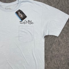 Salt Life Shirt Mens Large Hook Line and Sinker Pocket Blue NEW