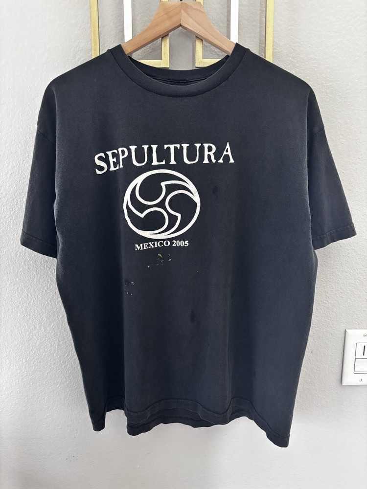 Vintage Sepultura Shirt Size L Rare Mexico Tour Soulfly Cavalera Conspiracy