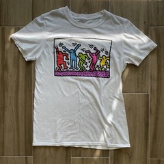 KEITH HARING OFFICIAL NY Street Art Graffiti Tee DANCING PEOPLE T-Shirt Size S/M