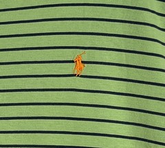POLO by RALPH LAUREN Men’s Lime Green w/Navy Stripe Short Sleeve Tshirt Size XXL