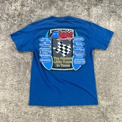 Vintage Sprint Car Racing Shirt Mens Large L Blue Gulf Coast Speedway Texas Y2K