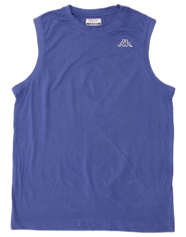Kappa Mens Vest Top Large Blue Cotton AA26