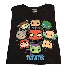 Funko Marvel Spider-Man Blue Graphic T-Shirt Mens 3XL Black Pop Art Villains