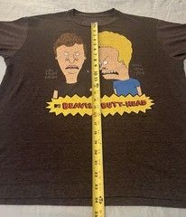 MTV Beavis and Butt-Head 90s Y2K cartoon Gray T-Shirt medium Mike Judge