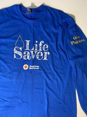American Red Cross Blue Life Saver Large Long-Sleeve T-Shirt – Blood Donor Shirt