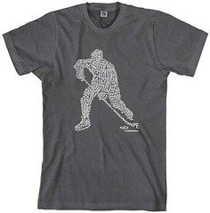 Threadrock Mens Hockey Player Typography Design T-shirt Sports Word Art