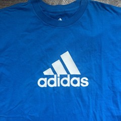 Adidas Essentials Badge of Sport BIG LOGO TEE Mens Large Blue White NEW
