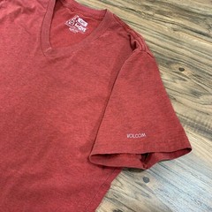 Volcom Mens T Shirt Size Large Short Sleeve Heathered Red Slim Fit Fitted