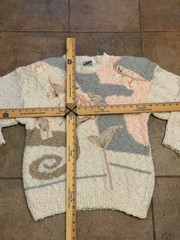Vintage 80s Vision Floral Abstract Sweater Large Korea Acrylic Art Knit