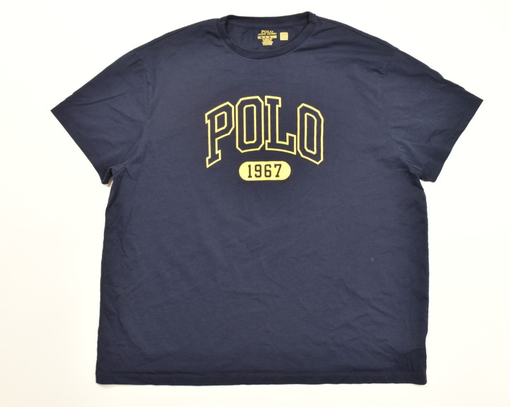 Polo Ralph Lauren Shirt Mens XXL Blue Spellout Big Graphic Classic Fit Crewneck