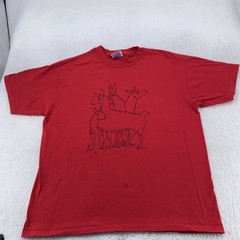 Vintage Llama Shirt Mens Large Nature Farm Animal Print 90s Tee