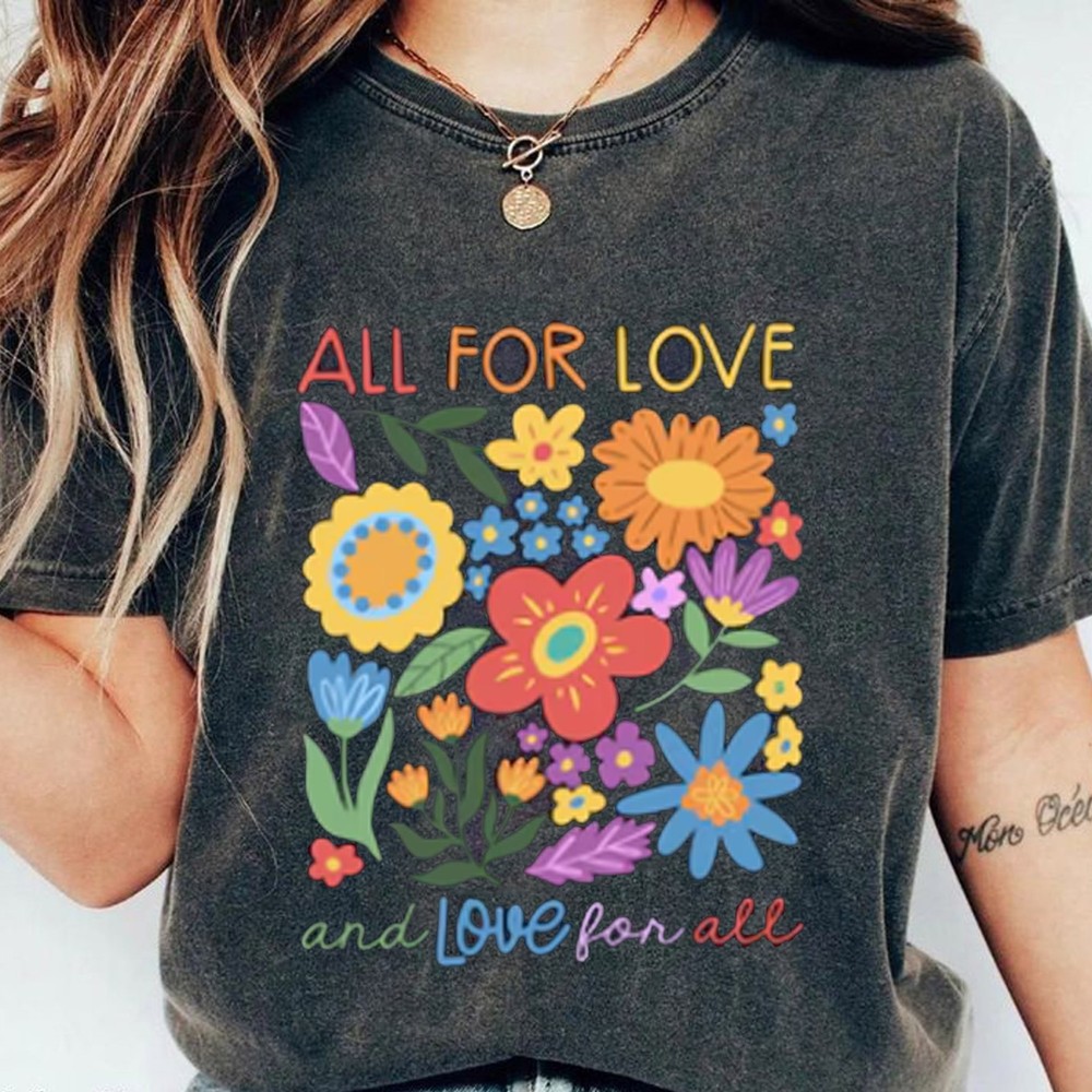 All for Love and Love for All Shirt, Vintage Floral Pride Shirt, Love is Love