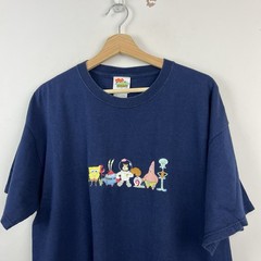 SpongeBob SquarePants T-Shirt Mens XL Navy Logo Graphic 2006 Film TV Vintage