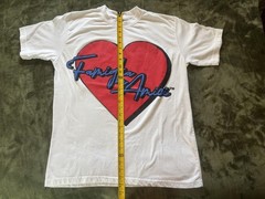 Famiglia E Amici Heart Logo Shirt Mens Small White Love Graphic Tee Valentine