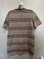 Beautiful Giant Hungarian Rag Rug Print Short Sleeve Patch Pocket Shirt Size M