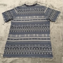 Free Planet Shirt Mens Medium Blue Aztec Stripe Pocket Surf Skater Style Tee
