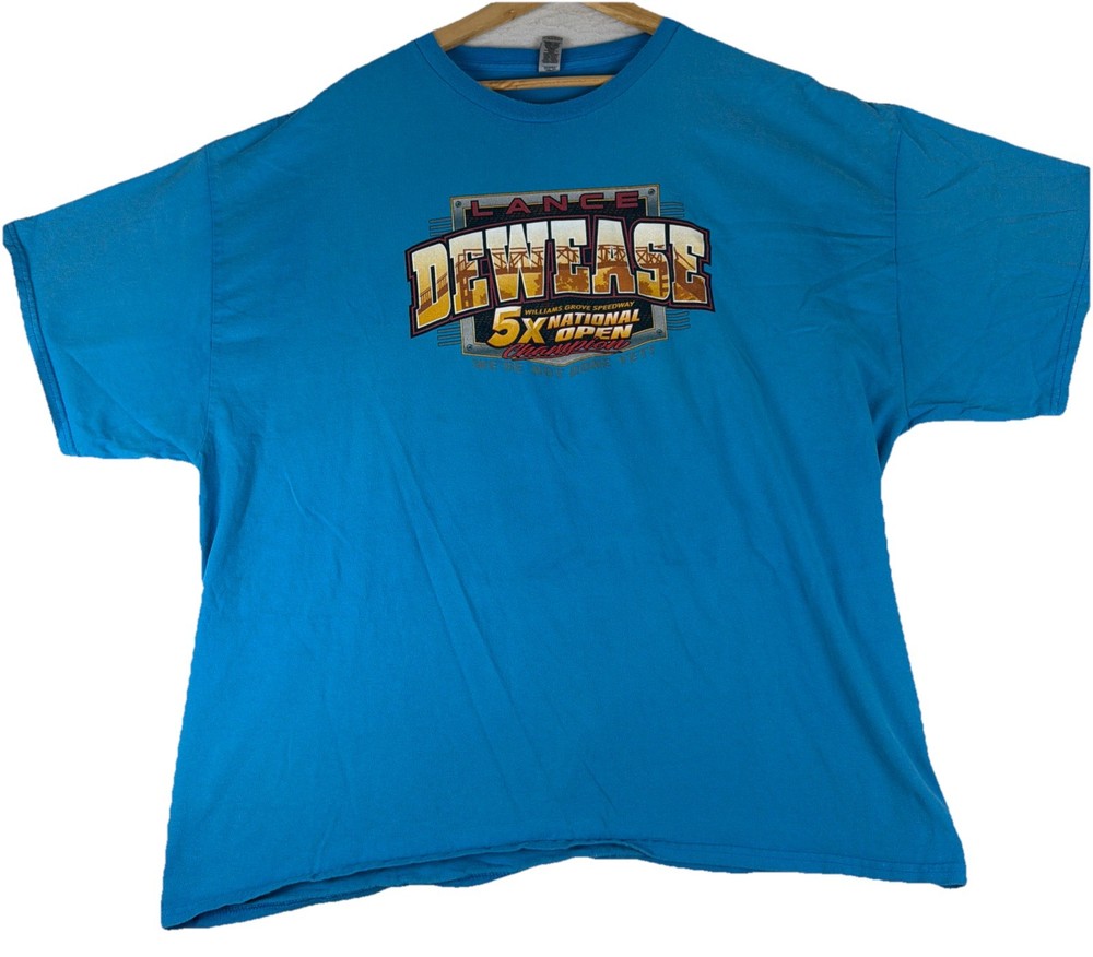 Lance Dewease Pa Posse Dirt Track Racing Cars Graphic T-Shirt – 3XL Blue
