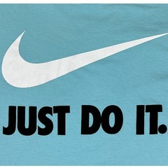 The Nike Tee Just Do It Swoosh Logo T-Shirt Short Sleeve Tee Blue Mens Size XL
