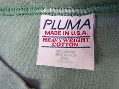 USA Vintage PLUMA Heavyweight 100% Cotton T Shirt Men’s XXL Olive Green E25