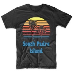 Retro Style South Padre Island Texas Sunset Palm Trees Beach Vacation T-Shirt