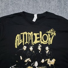 Rock Me All Time Low T-Shirt Mens XL Black Gold Cotton Crew Neck Short Sleeve