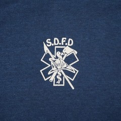 Collegiate Pacific Vintage SDFD Graphic T-Shirt Short Sleeve Navy Blue Size M