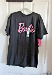 Barbie Womens Short Sleeve Black Crewneck Logo Graphic T- shirt XL NWT