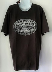 HARLEY DAVIDSON SS Shirt Dark Gray Belt Buckle Legendary V Twin Chest44in Mens L