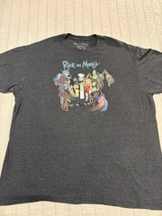 Rick And Morty Adult Swim Gray Short Sleeve Graphic Shirt Men’s XXL