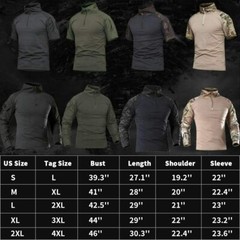 Mens Tactical T-Shirt Long Sleeve Us Army Military Combat Shirts Hiking