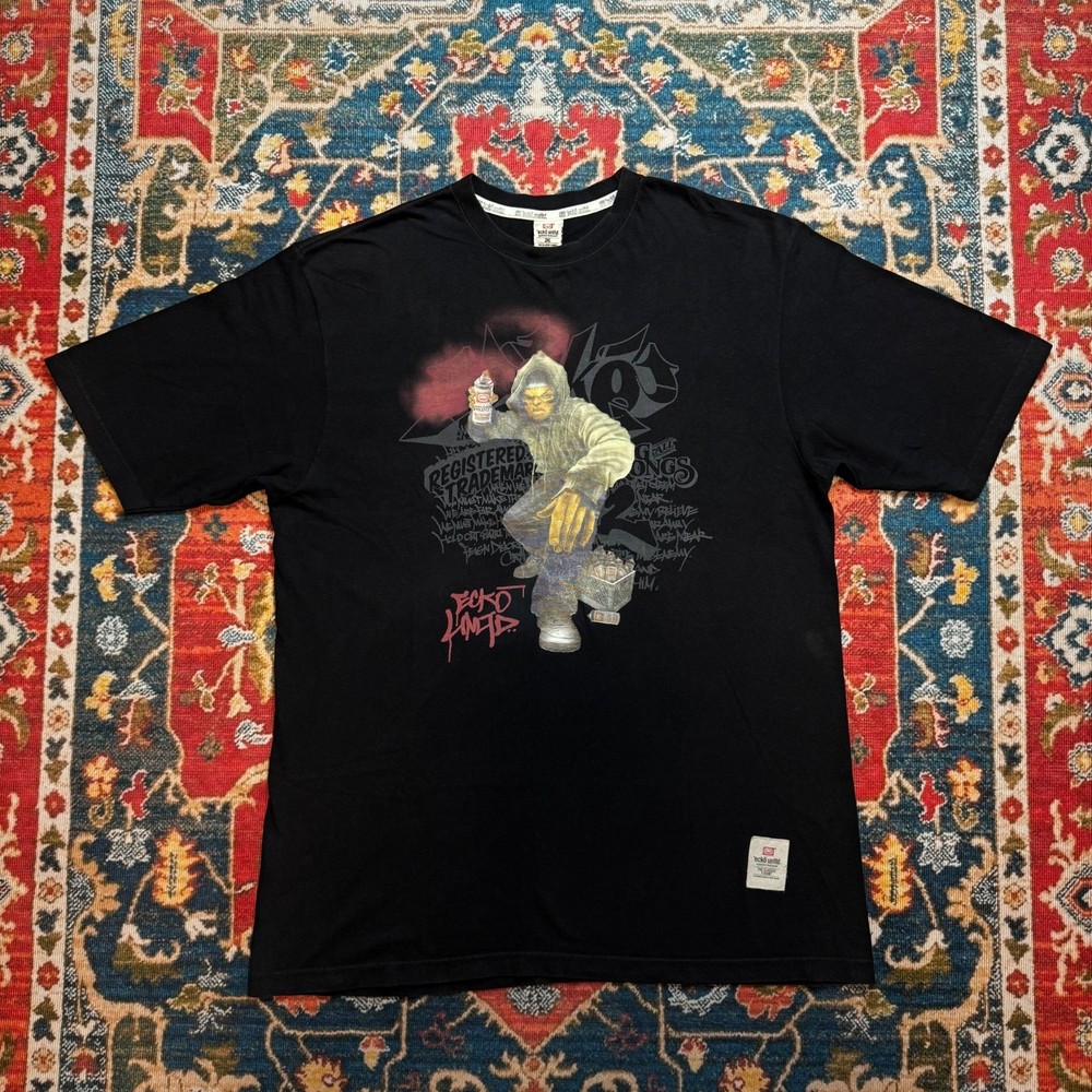 Vintage Ecko Unltd Graffiti Spray Can Hip Hop T-Shirt Size 2XL