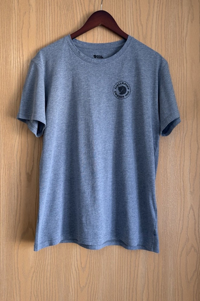 Fjallraven | Mens Large | 1960 Logo Crew Neck T-shirt Heather Gray Lightweight