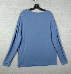 Mugsy Mens Shirt XL Blue Henley Cashmere Blend Soft Casual Capsule Street