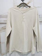 Goodfellow & Co Long-Sleeve Henley Shirt — Cream men’s size large 100% cotton