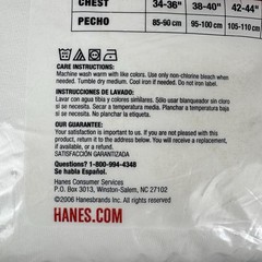VTG Hanes T-Shirt Men M 38-40″ White 5 Pack V-Neck Tagless Cotton 777P5 NOS 2006