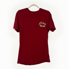 Lee Jeans T-Shirt Men’s Small Graphic Print Cowboy Skeleton Brick Red Tee
