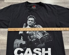 Johnny Cash Zion Rootswear 2009 Middle Finger Graphic T‑Shirt Medium Black