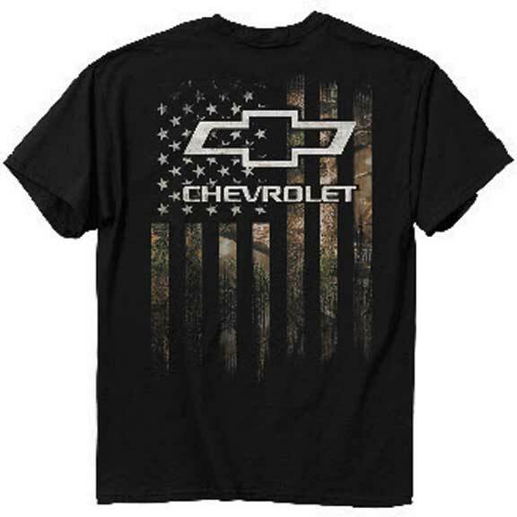Chevy Chevrolet Camouflage American Flag USA Patriotic Trucks Cars T Shirt 3496