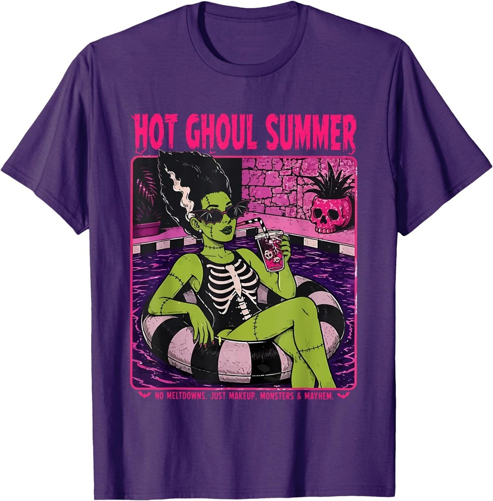 Vintage Hot Ghoul Summer Halloween Beach Summerween Cocktail Unisex T-Shirt