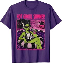 Vintage Hot Ghoul Summer Halloween Beach Summerween Cocktail Unisex T-Shirt